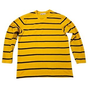 M Old Navy Striped V-Neck Long Sleeve 100% Cotton Shirt XL y2k 00s Retro Grunge